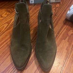 Coach suede booties olive green suede